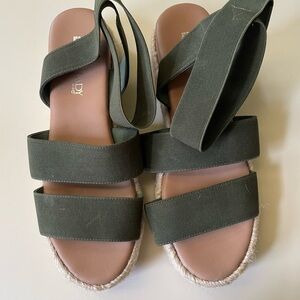 Green Strappy Espadrille Sandals